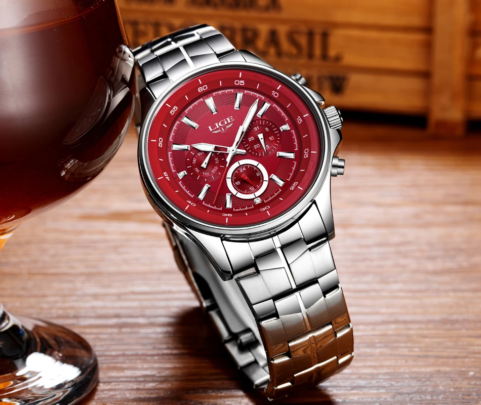 Топ бренд класса люкс LIGE часы для мужчин Бизнес водонепроницаемые часы для мужчин s часы Модные Повседневные Спортивные кварцевые наручные часы Relogio Masculino