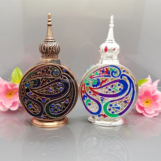 12ml High quality Silver Vintage Empty Perfume Bottles,Bronze Alloy