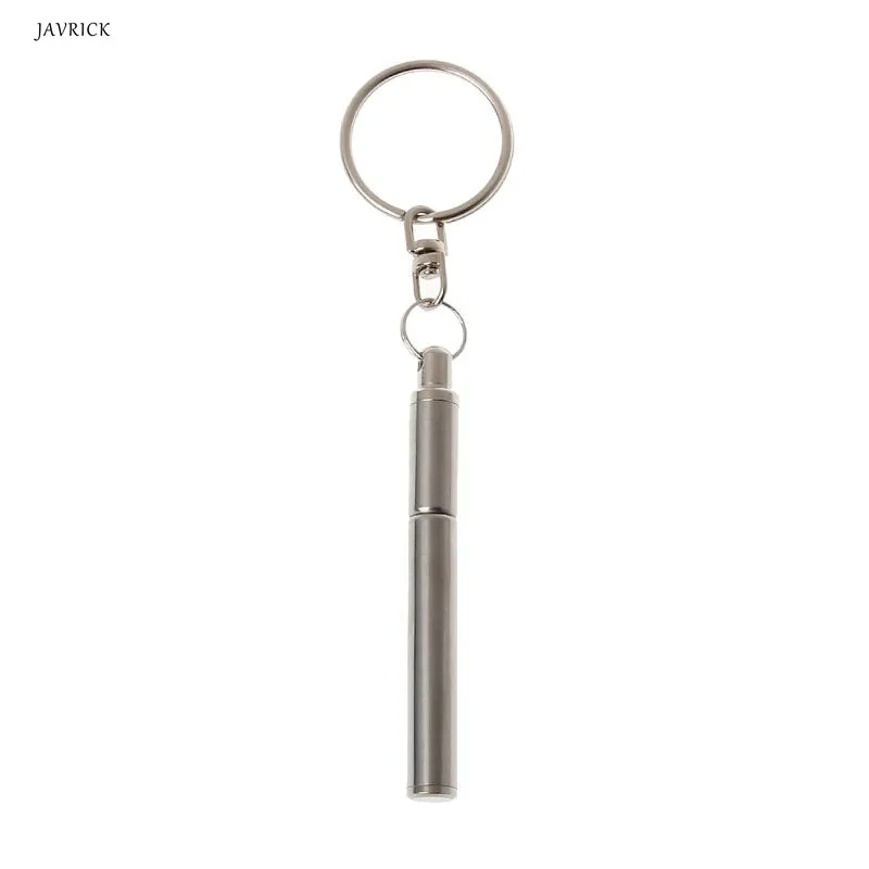 

Portable Stainless Steel Telescopic Ballpoint Pen Metal Key Ring Keychain Tools