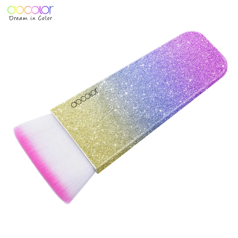 Docolor 1 قطعة كفاف فرشاة قوس قزح ماكياج فرش تسليط الضوء فرشاة متعددة الوظائف المكياج فرش الجمال الضروري ماكياج أداة