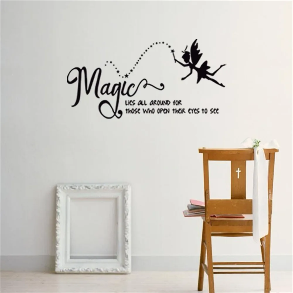 

GB489 Magic Fairy Wall Stickers For Kids Rooms Bedrooms Home Decor Wall Decals Baby Nursery Vinyl Art Mural