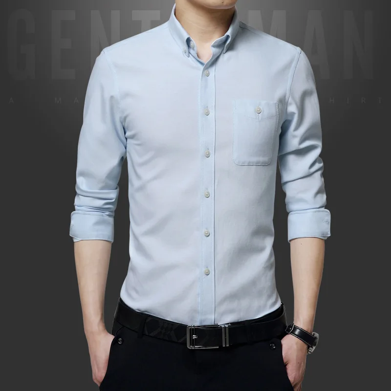 High quality Men's classic shirt Long sleeve dress shirt men Business