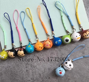 

New 120 pcs Cartoon Pendant DIY Key Chains With Bell 1-2cm Bag Pendant Gifts Favors Free Shipping LD-210