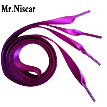 

1 Pair 50-200cm Dark Purple Satin Ribbon Adult Children Kids Flat Shoelaces Silk Shoe Laces Strings for Sneaker Casual Shoes