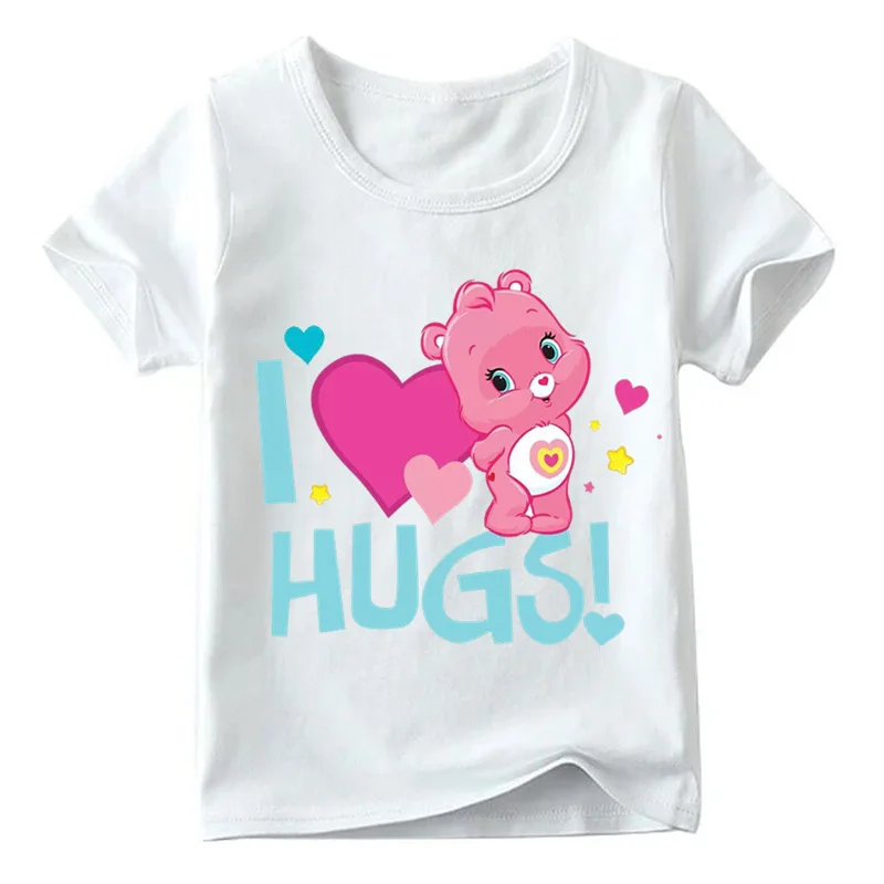 От 2 до 14 лет футболка для маленьких мальчиков и девочек с милым принтом медведя из мультфильма летние детские повседневные топы, забавная футболка для детей HKP5146