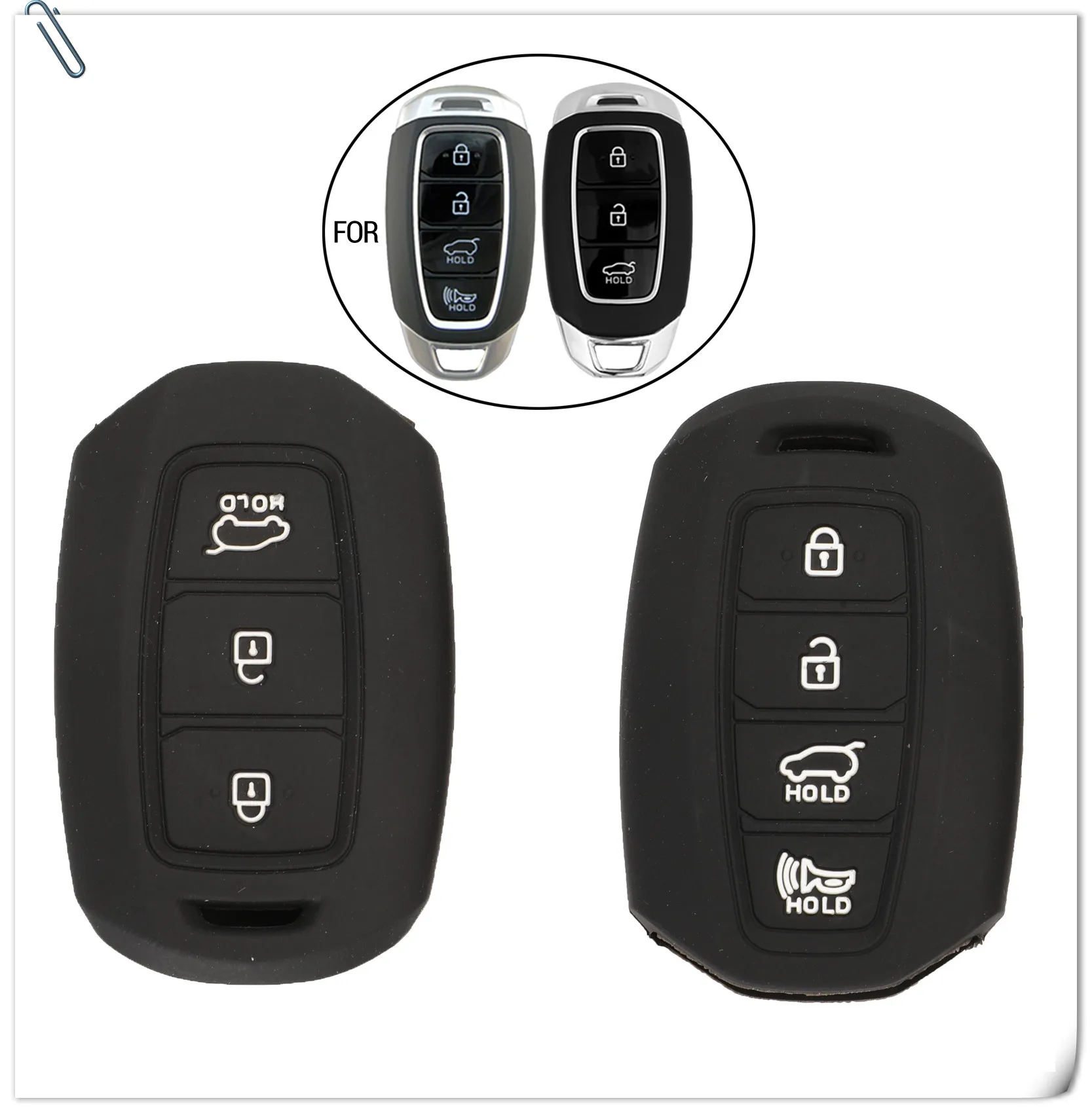 Keyforkess Cover per telecomando portachiavi in Silicone per Hyundai i30 i35 i40 Azera Elantra Solaris Grandeur Ig Accent Santa Fe 2018- 5 Keyforkess Cover per telecomando portachiavi in Silicone per Hyundai i30 i35 i40 Azera Elantra Solaris Grandeur Ig Accent Santa Fe 2018- -