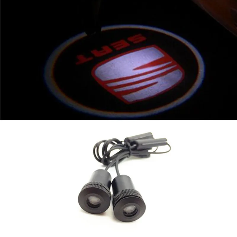 

2 X  car door light ghost shadow welcome light logo projector emblem For Seat Leon Ibiza Altea Exeo Alhambra