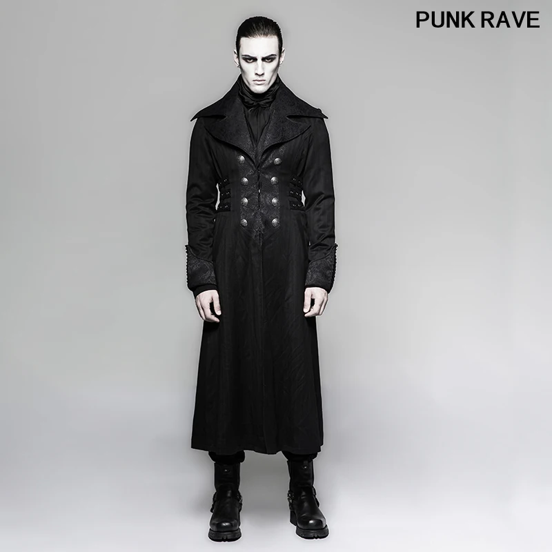 Готический дворцовый благородный мужской длинный жакет зимние пальто стимпанк сценический персональный косплей костюм пальто Панк рейв Y-742