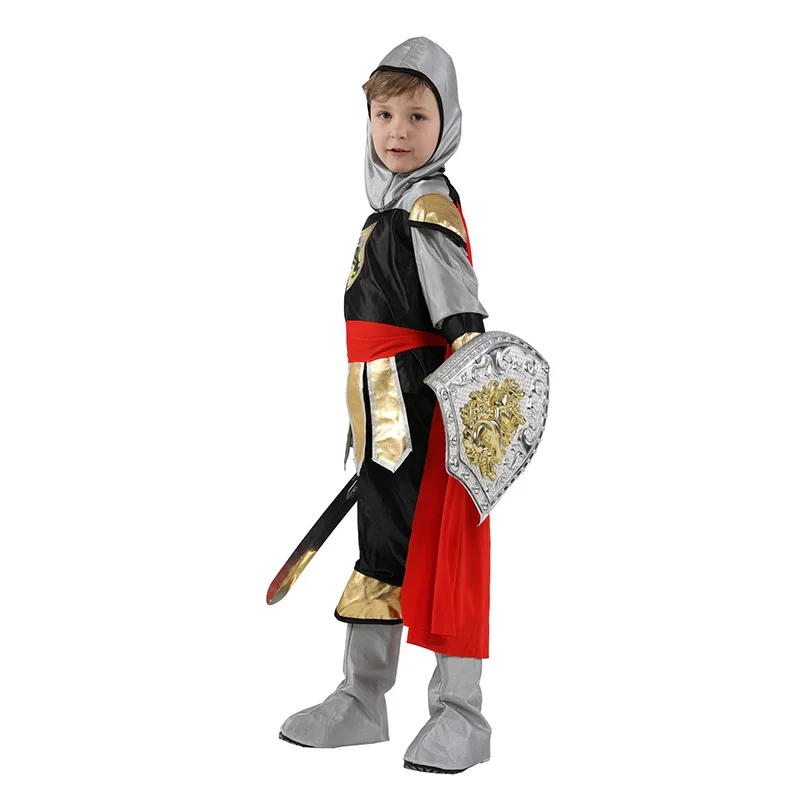 Goede Halloween Party Kids Royal Warrior Knight Kostuums Jongens Soldaat Kinderen Middeleeuwse Romeinse Cosplay Carnaval Fancy Dress