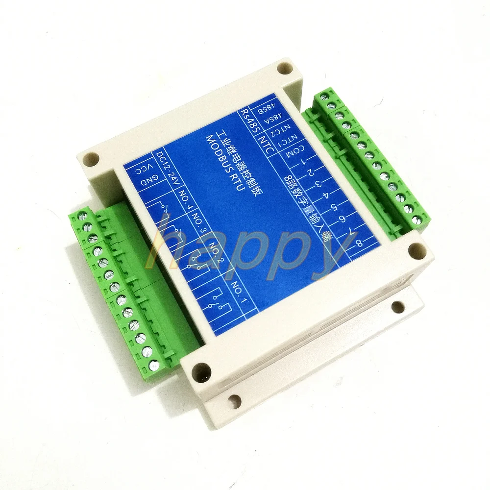 

RS485 relay control panel /8 road DI/4 output /MODBUS RTU/NTC temperature measurement /485 communication module