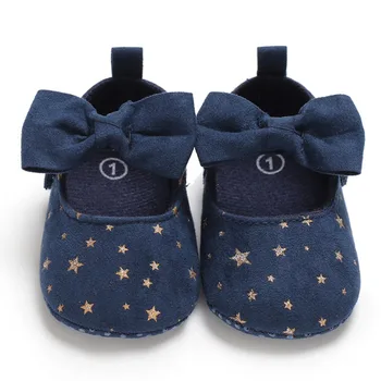 

2019 Cute Newborn Baby Girl Shoes Non-slip Princess Bow Cute Little Stars Toddler Shoes