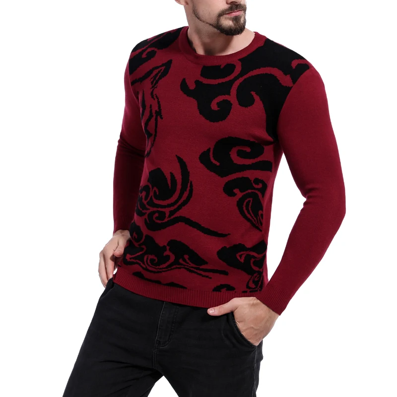 2019 весна и осень зима горячий мужской новый модный цвет соответствующий свитер тренд контрастного цвета полый круглый вырез свитер S-XL