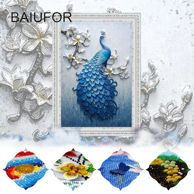 

BAIUFOR Special Shaped,Full Diamond Embroidery Peacock 5d Diamond Painting Cross Stitch kits Diamond Mosaic Rhinestones Beadwork