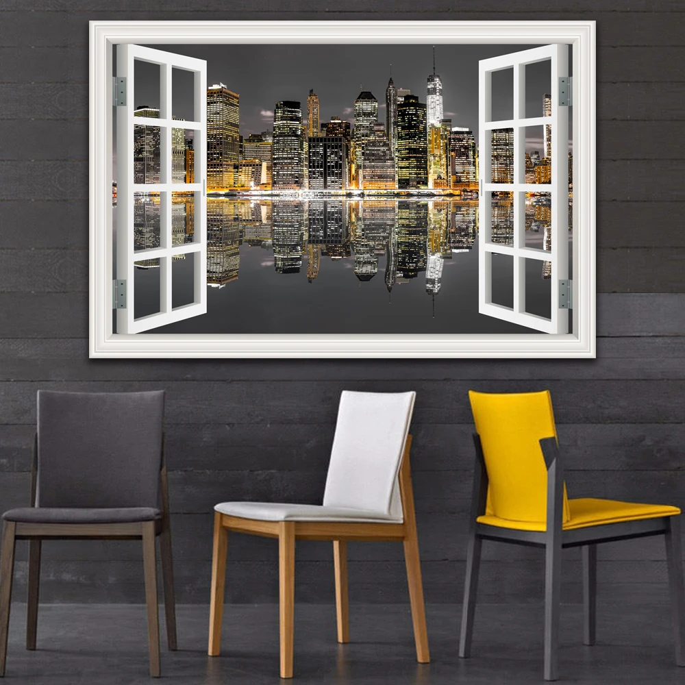 3D Window View Wall Sticker Home Decor Decal PVC Wallpaper 3D Window View Wall Sticker Home Decor Decal PVC Wallpaper