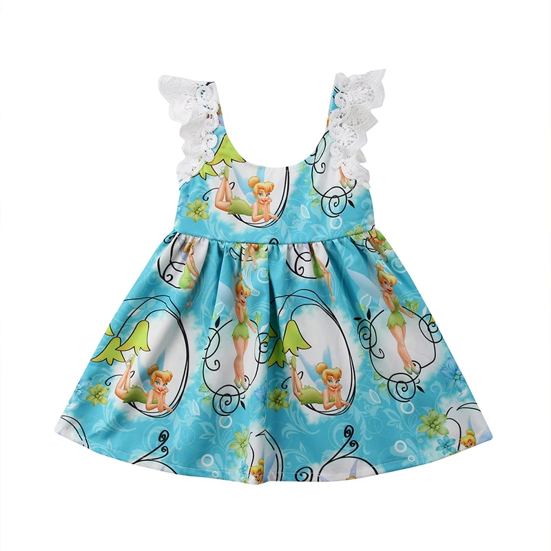 Toddler Kids Baby Girl Children Clothes Cartoon Princess Sleeveless Dress Outfit