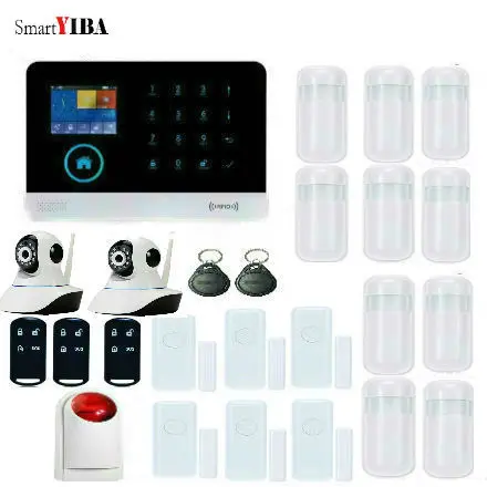 

SmartYIBA 3G WCDMA/CDMA Wireless Home Security Alarm System With IP Camera WIFI SMS Alarma With Strobe Siren Door Alarm Kit