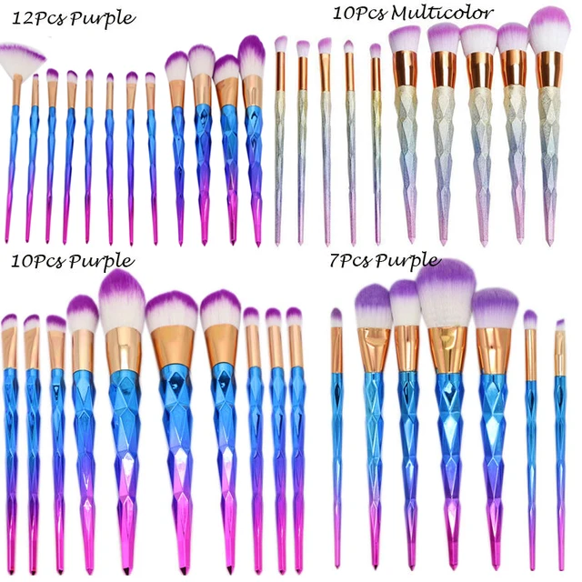 7 10 12Pcs Diamond Shape Makeup Brush Set Dazzle Glitter Foundation Powder Brushes 7 10 12Pcs Diamond Shape Makeup Brush Set Dazzle Glitter Foundation Powder Brushes