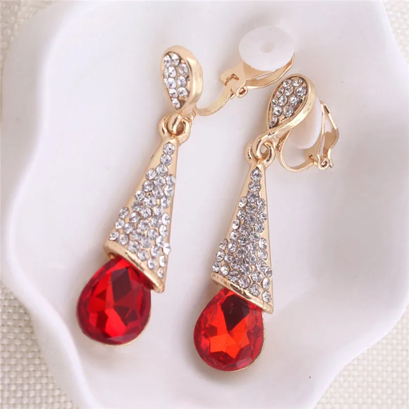 fashion gold plated drop earring no pierced for women  (26)