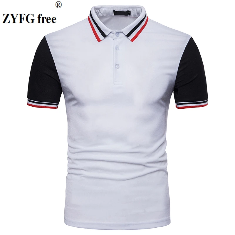 

Tops summer style polo shirt men's causal fashion brand striped color slim short sleeved POLO Shirt dress men EU/US size M-XXL