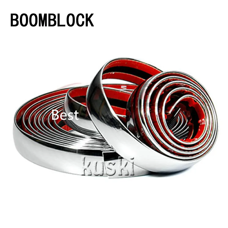 

BOOMBLOCK Car Chrome Decoration Sticker 6 8 10 15 20 22 25 30 mm For Hyundai Creta Tucson BMW X5 E53 VW Golf 4 7 Tiguan Kia Rio