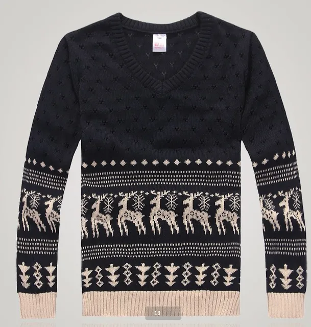 blue and white christmas sweater