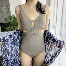 Корея нейлон Твердые спинки Сексуальная одна деталь Купальник для женщин пляжные ванный комплект купальники для малышек с вырезо