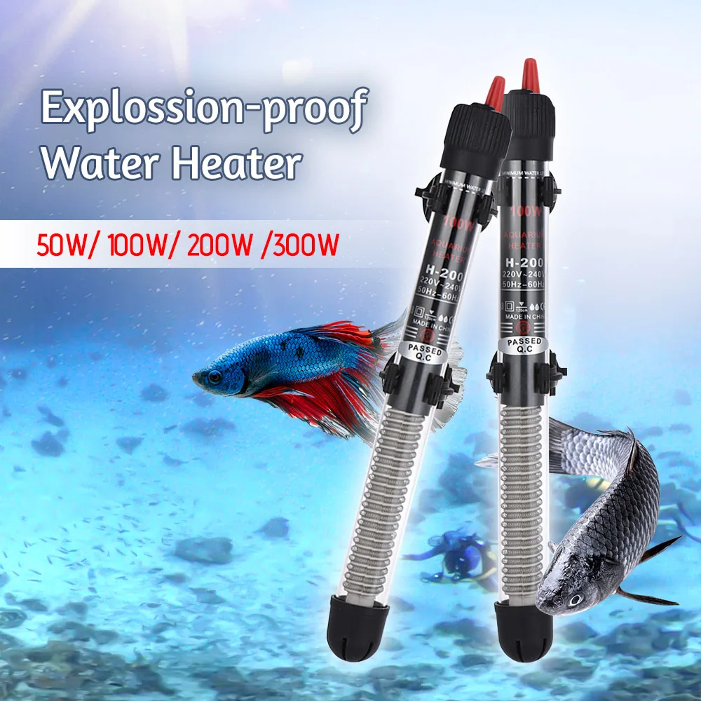 50/100/200/300W Aquarium Water Heater Heating Rod Temperature Control