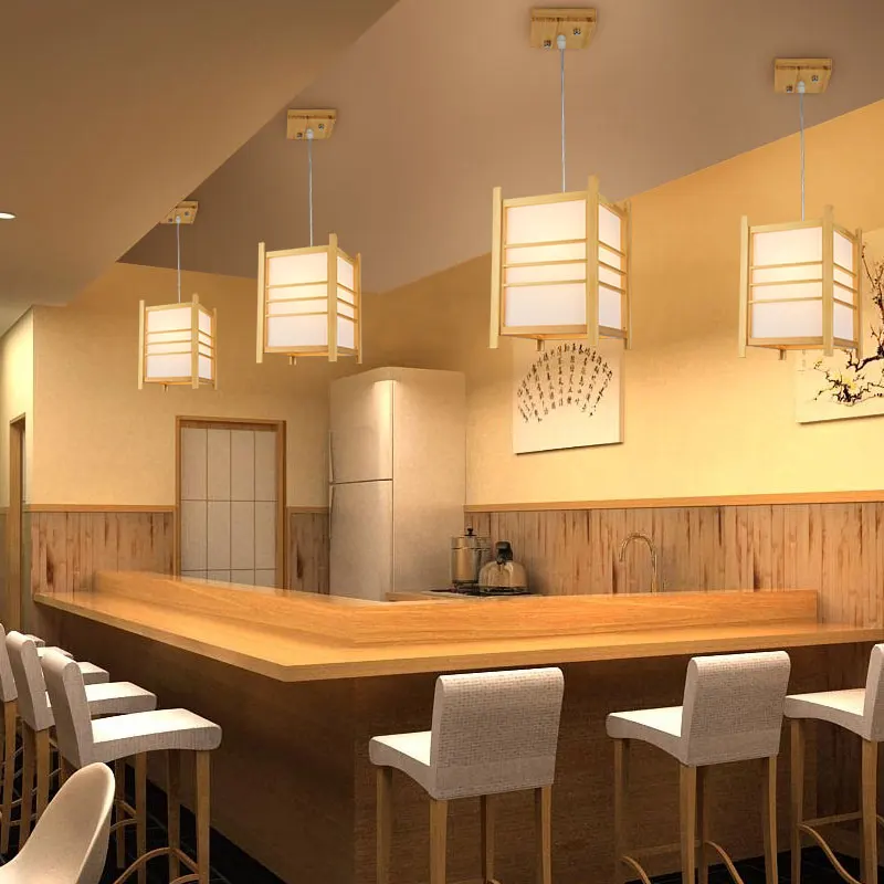 

Wooden pendant lights simple living room dining room bedroom study leisure bar home lighting personalized pendant lamps ZA MZ111