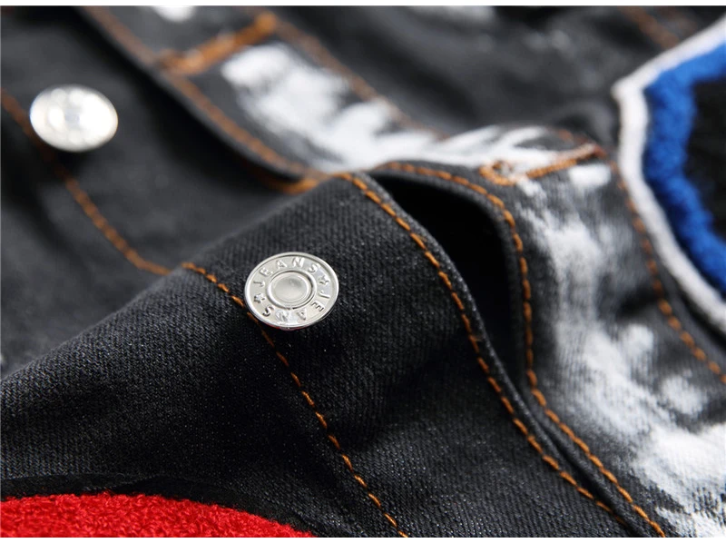 Sokotoo мужские значки Лоскутная Вышивка джинсовый жилет трендовая уличная одежда Орел окрашенный деним майка без рукавов черный жилет
