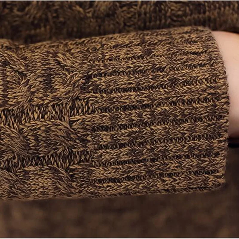  LEFT ROM 2019 Men's Turtleneck Solid Color Casual Sweater Autumn Winter Men's Sweater Man Slim Fit 
