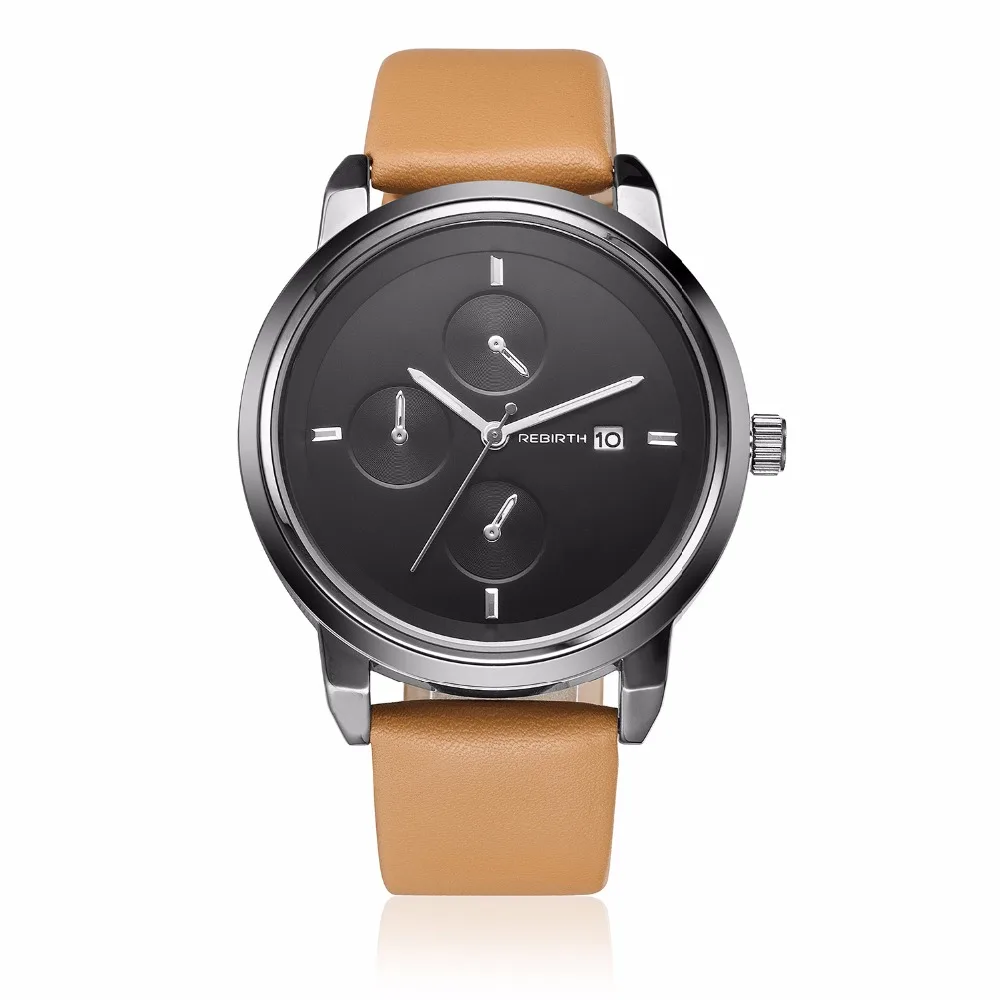 

REBIRTH Men Women Watches Lovers Casual Mens Watches Ladies Top Brand Luxury Quartz Leather Strap Clock Sport Male Clocks 023B