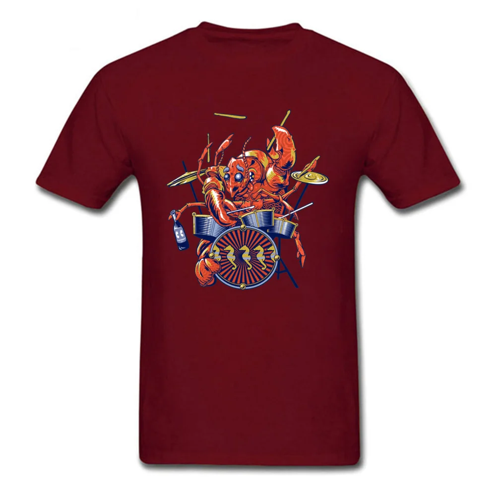 Family Rocking Lobster 3662 Fashionable Short Sleeve Labor Day Tops Tees Prevailing O Neck Cotton Tee Shirts Men T Shirt Rocking Lobster 3662 maroon