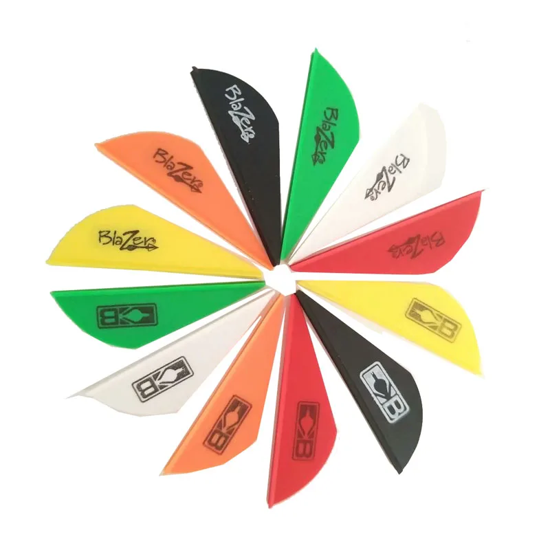 

20/100/200/300pcs Archery 2 Inch Arrow Blazer Plastic Feather Arrow Vanes Colorful Rubber Feather Fletching DIY Arrow