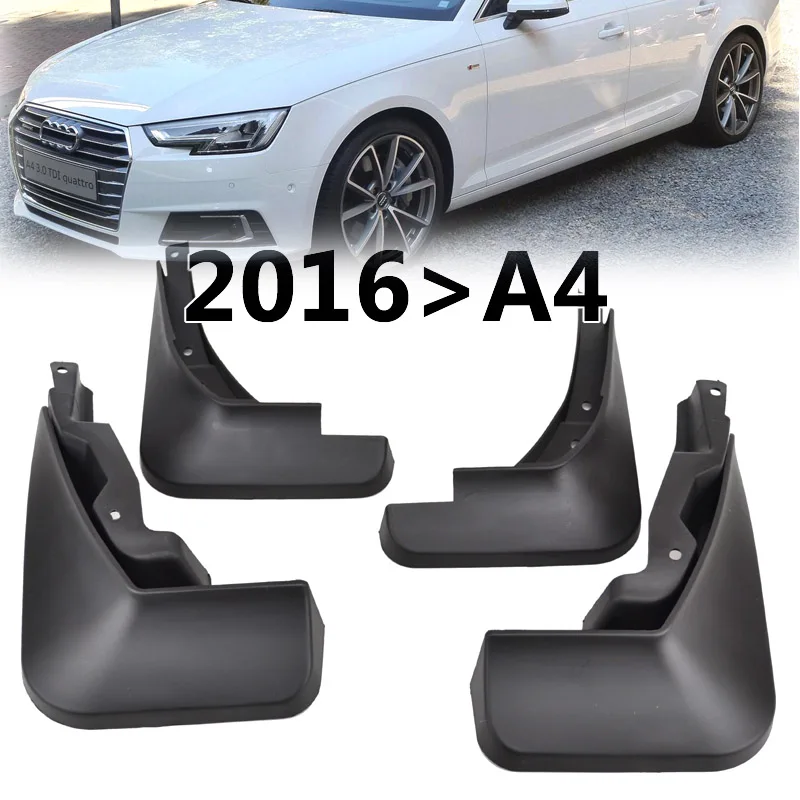 

Set Molded Mud Flaps For Audi A4 B9 2016 2017 Mudflaps Splash Guards Mud Flap Front Rear Mudguards Fender Accessories