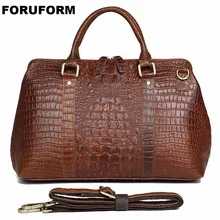 Новая мужская дорожная сумка из натуральной крокодиловой кожи, дорожная сумка из натуральной кожи, Мужская большая сумка на плечо, сумка на выходные, LI-2341