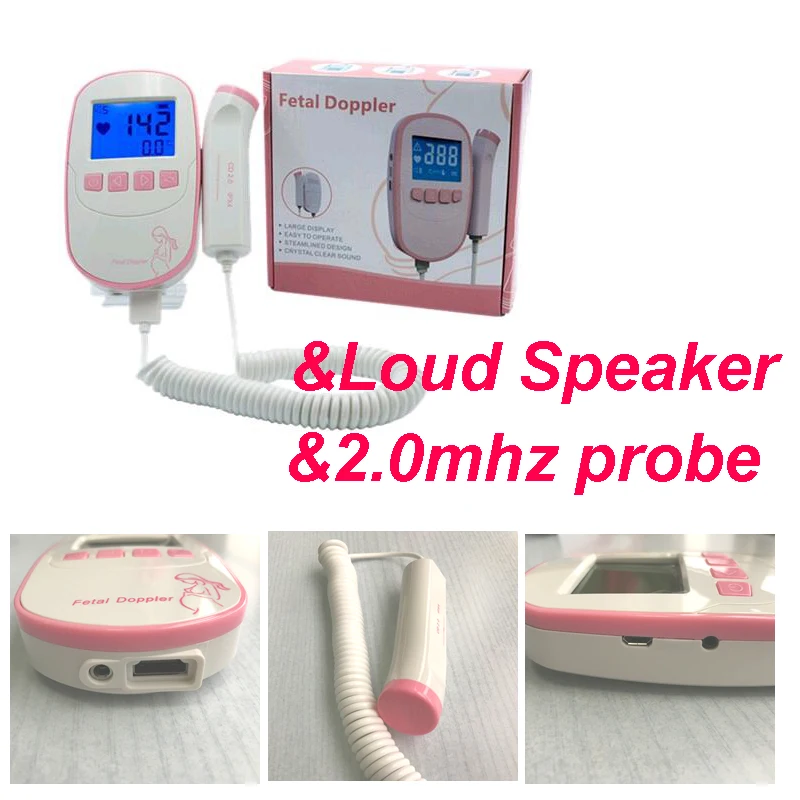 

large 2.4inch screen with Loud speaker Fetal Doppler Monitor Baby Heart Beat +Backlight LCD display