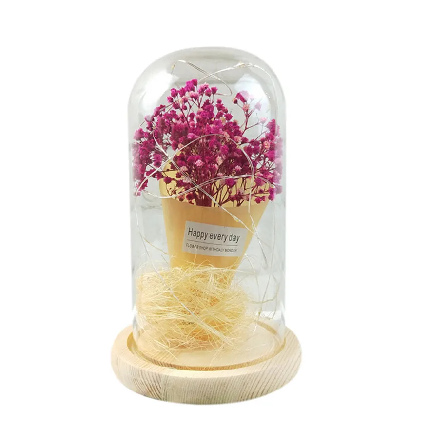 Gypsophila романтическое моделирование стеклянная крышка Led микро пейзаж с usb-питанием гирлянды домашний Декор#1205 A#487