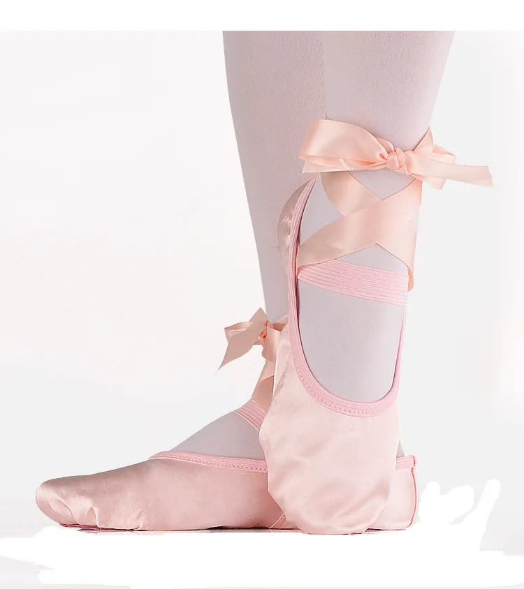 Girls Kids Ballet Point Dance Shoes Children Beginner Practicing