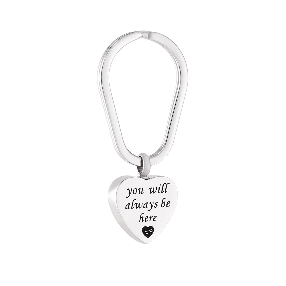 IJK2065 Custom made free words engraving heart cremation Keychain