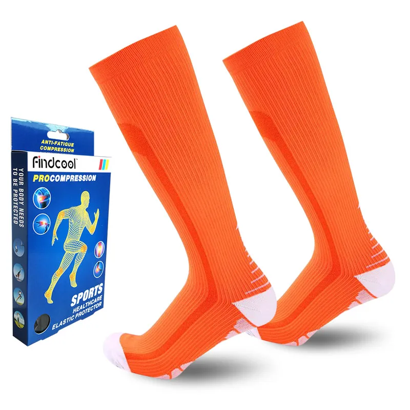 Мужские Компрессионные носки удобные мягкие чудо-носки для ног эластичные дышащие носки 8811E - Цвет: Orange