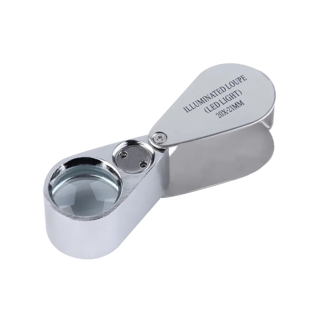 

20x 25mm Lens Jewelry Magnifier Illuminated Loupe withLED new arrival Wholesale