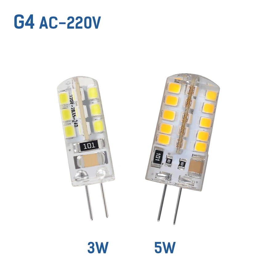 

G4 Light Source 3W 5W Led chandelier Light Source SMD2835 Bulb Super Bright Replace Halogen Lamp AC220V LED Corn Light