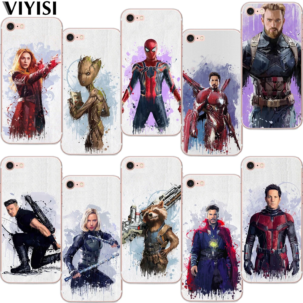 Marvel Мстители для Apple iphone 7 8 X XR XS MAX 6 6S Plus чехол 5 5S SE чехол для телефона мягкий ТПУ чехол Железный человек оболочка Человек-паук