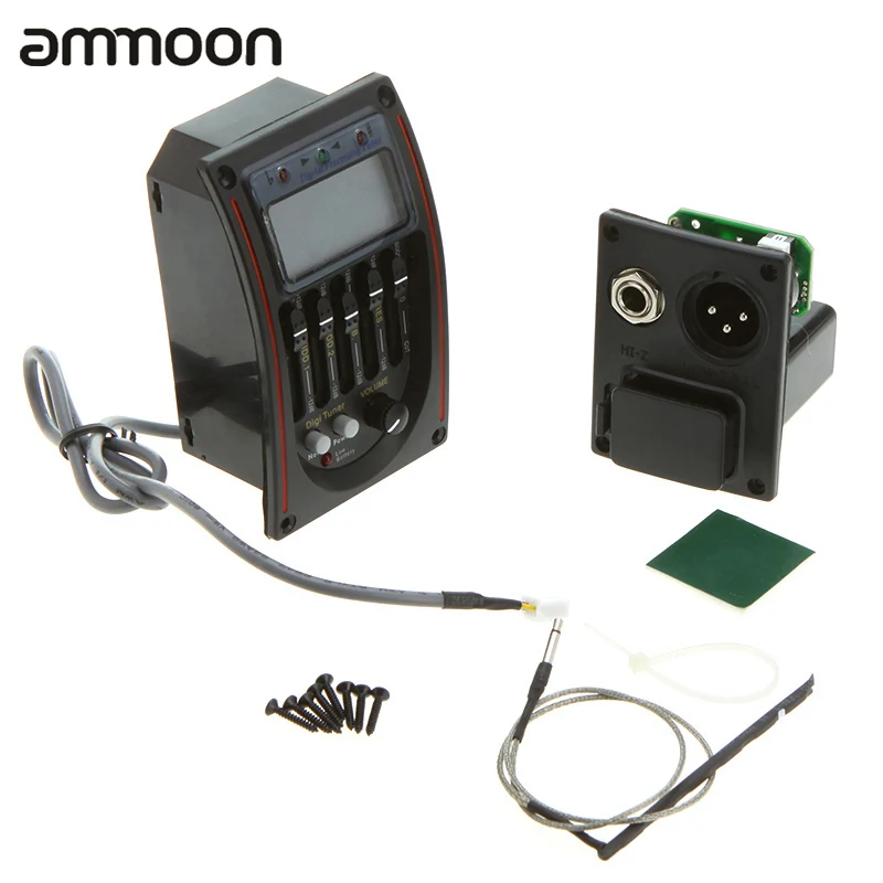 

Acoustic Guitar Preamp Pickup Amplifier 5-Band EQ Equalizer LCD Screen Tone and Volume Control Guitar Parts & Accessories