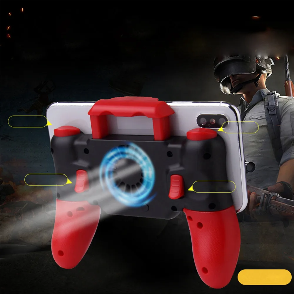 F6 Bluetooth Heat Dissipation Cooling Fan Gamepad Joystick PUBG Game Controller For IOS Mobile Phon