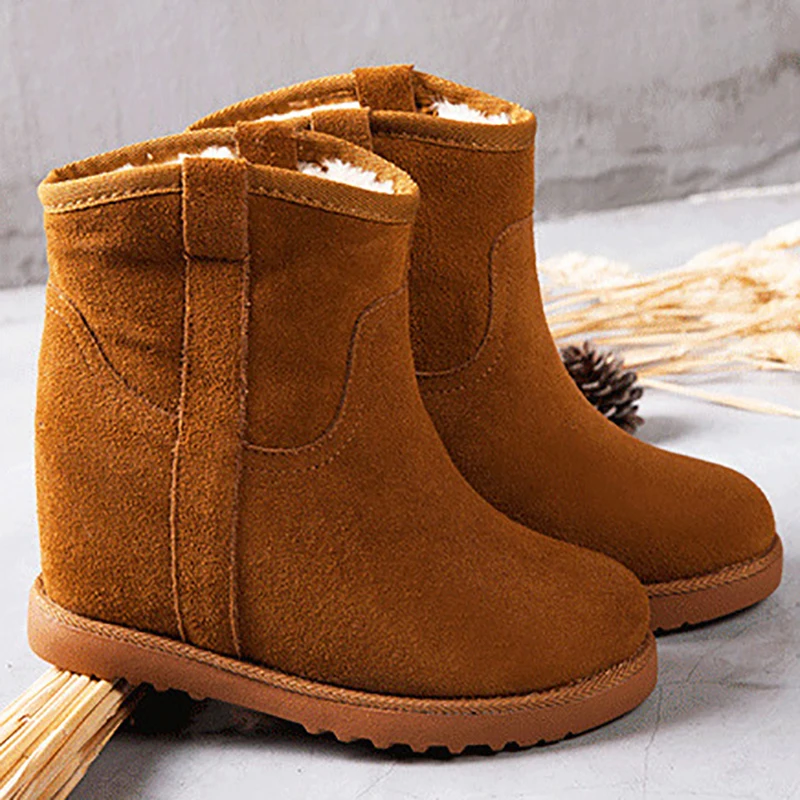 wedge snow boots with fur