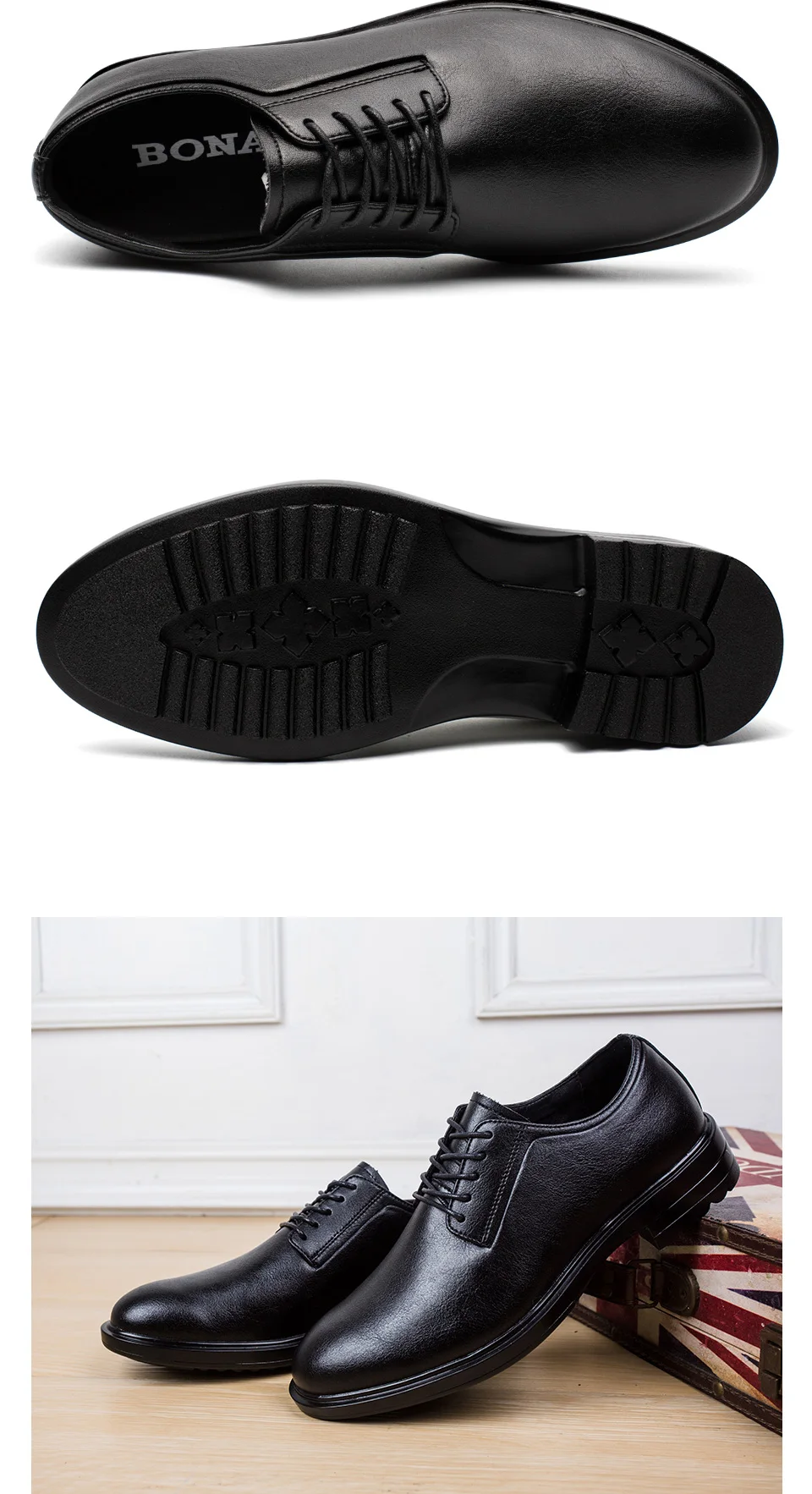BONA/Новое поступление; классические стильные мужские официальные туфли; Мужские модельные туфли из микрофибры; мужские офисные туфли на шнуровке; удобная обувь;