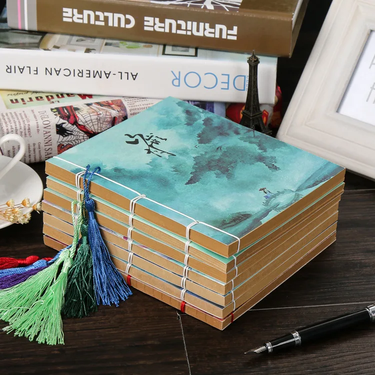 Chinese Tradtional Style Stitching Binding Notebook Paper Writing Journal Planner Composition Blank Book