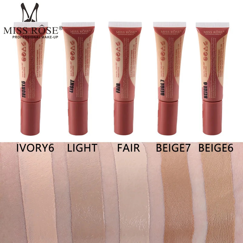 

MISS ROSE Liquid BB Cream 10 Color Base Face Full Cover Concealer Makeup Waterproof Foundation Beauty Make Up for All Skin