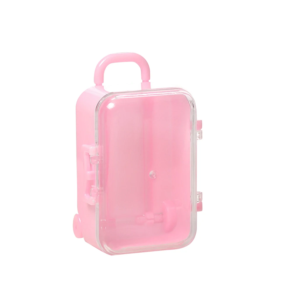 12 шт./компл. Туристический Чемодан дизайн Пластик конфетная коробка мини чемодан коробка свадебные Baby Shower коробка конфет рождественские подарки - Цвет: Pink